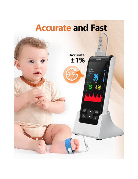 Oxímetro de Pulso HealthTree Recargable para Bebés y Adultos