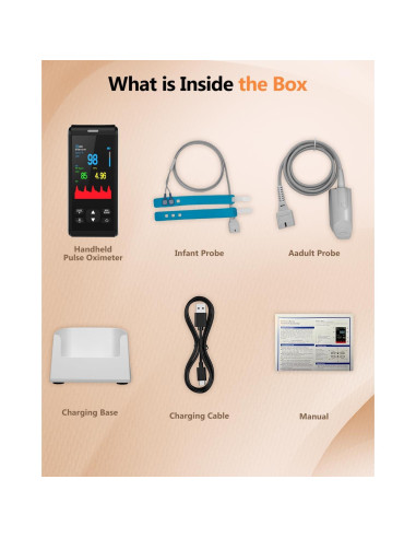 Oxímetro de Pulso HealthTree Recargable para Bebés y Adultos