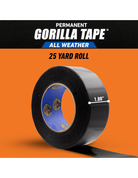 Cinta de Ducto Gorilla Todo Clima Negra 48 mm x 22.86 m