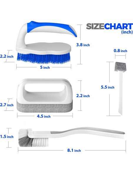 Holikme 7 Cepillos de Limpieza Profunda para Baño y Cocina