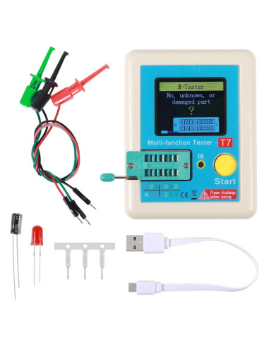 Probador de Transistores LCR-T7 AITRIP Medidor de Diodos y Capacitores