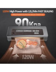 Selladora al Vacío Anybear 120W 90kPa con Cortador y Pantalla LED 2