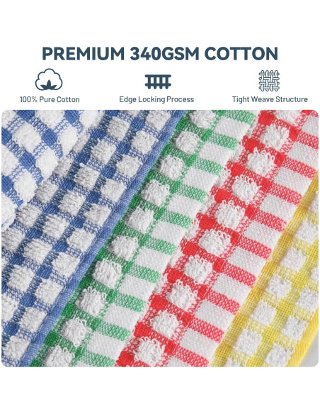 Paños de Cocina Egles 100% Algodón 30x30 cm - 8 Piezas