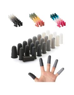 Protectores de Dedos de Silicona Mr. Pen 24 pcs Negro y Blanco