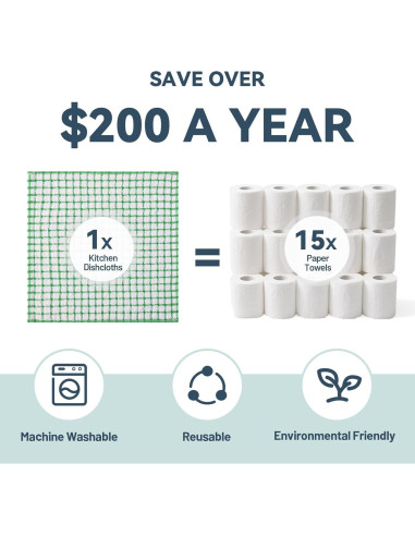 Paños de Cocina Egles 100% Algodón 30x30 cm - 8 Piezas