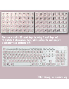 80 Teclas Autoadhesivas para Teclado Zooplan - Rosa Brillante 2