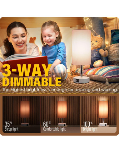 Lámpara de Escritorio Yarra-Decor Rosa con USB y Control Táctil