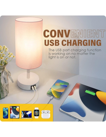 Lámpara de Escritorio Yarra-Decor Rosa con USB y Control Táctil