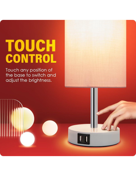 Lámpara de Escritorio Yarra-Decor Rosa con USB y Control Táctil