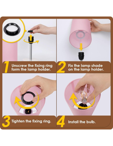 Lámpara de Escritorio Yarra-Decor Rosa con USB y Control Táctil