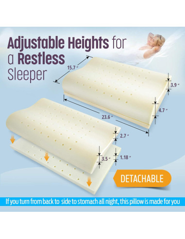 Almohada Contour Aeris de Espuma de Memoria Ajustable - Ergonómica