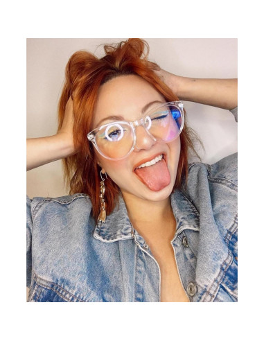 Gafas de luz azul TIJN sobredimensionadas unisex, anti-fatiga ocular