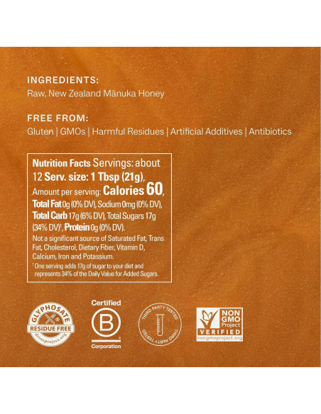 Miel Manuka Cruda Manukora MGO 850+ 250g - Salud Digestiva