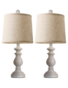 Juego de 2 Lámparas de Mesa PARTPHONER Vintage 55.88 cm Gris 2