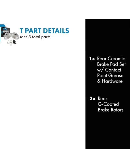 Kit de Pastillas y Discos de Freno TRQ Cerámico Trasero BKA11333