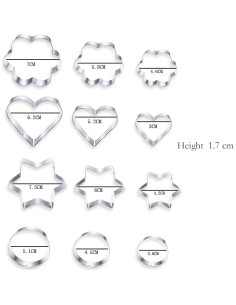 Cortadores de Galletas YIKANGHENG Acero Inoxidable 12 Pcs 2