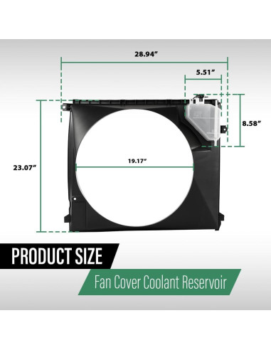 Cubierta Ventilador Radiador LQI Toyota Tacoma 2005-2015