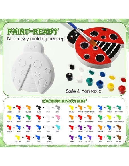 Kit de Pintura de Piedras de Yeso HyDren - 8 Piezas Animales
