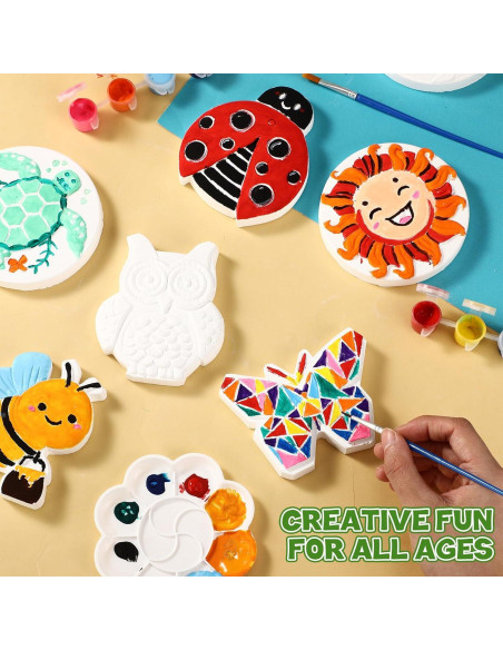 Kit de Pintura de Piedras de Yeso HyDren - 8 Piezas Animales