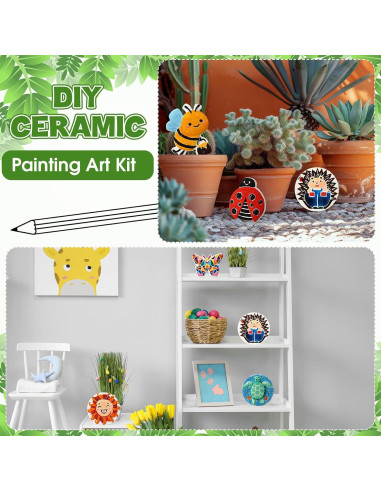 Kit de Pintura de Piedras de Yeso HyDren - 8 Piezas Animales