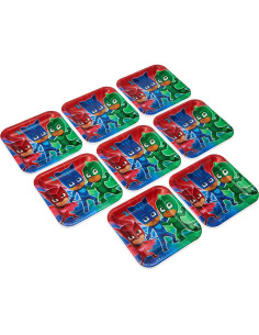 Platos de Papel Cuadrados PJ Masks - 23 cm - Paquete de 8 2