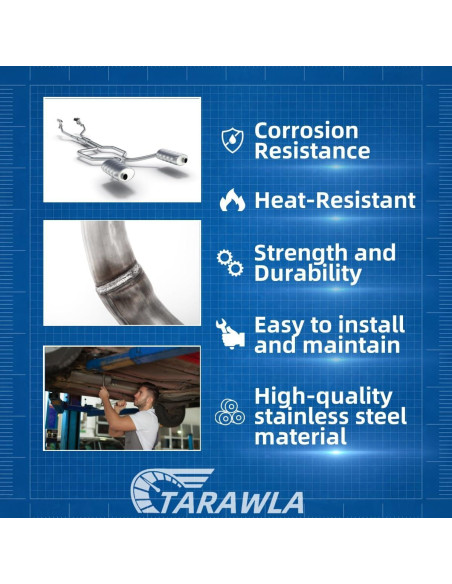 Tubo de escape trasero TARAWLA para Toyota Highlander 2008-2013