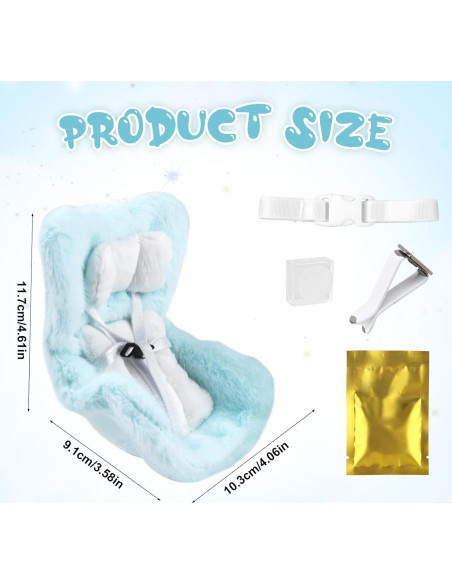 Asiento de coche para muñecas BOXOB 11.7x10.3x9.1cm Azul