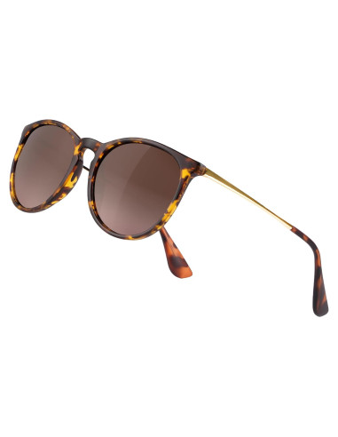 Gafas de sol polarizadas UV400 redondas vintage para hombres y mujeres