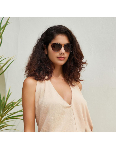 Gafas de sol polarizadas UV400 redondas vintage para hombres y mujeres