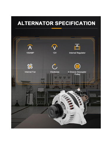 Alternador ROADFAR 100A 12V para Toyota Camry 2010-2011