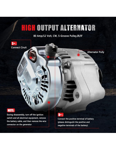 Alternador GDSMOTU 80Amp 12Volt para Camry 1997-2001