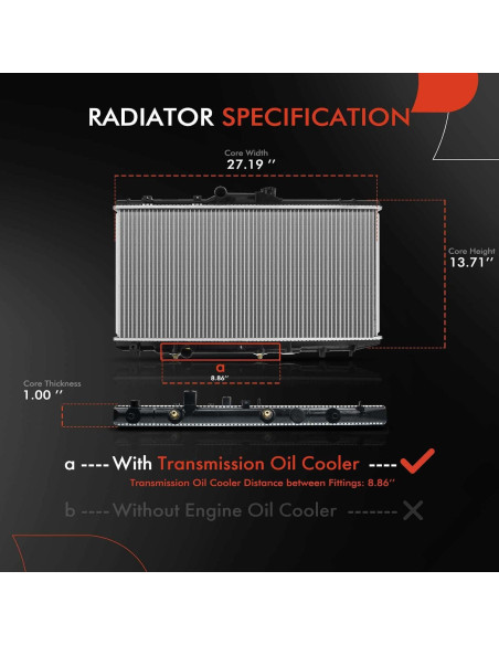Conjunto Radiador A-Premium con Enfriador de Aceite Toyota