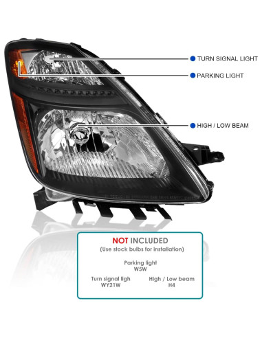 Faros Spec-D Tuning Negros para Toyota Prius 2006-2009