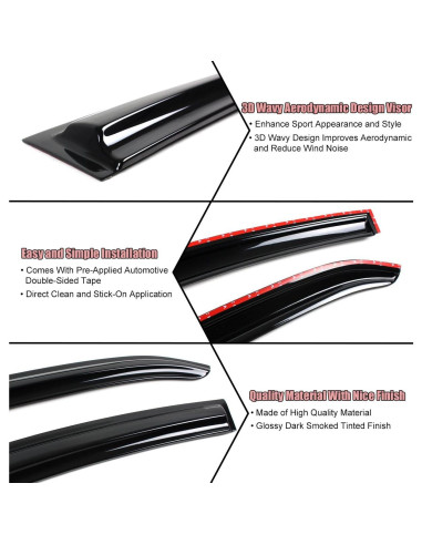 Visera de Ventana Humo Cuztom para Toyota Corolla 2019-2023