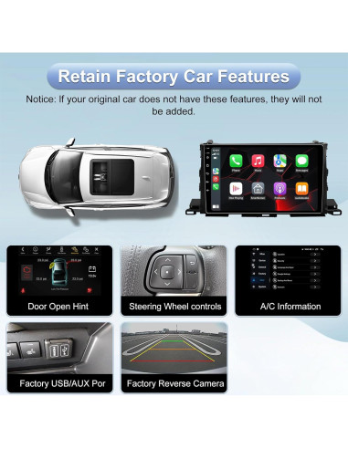 Estéreo de Coche Android 10.2" TopWeb para Toyota Highlander 2014-2019