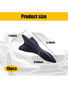 Kit de Antena de Aleta de Tiburón Fogfar 10 Piezas Fibra Carbono 2