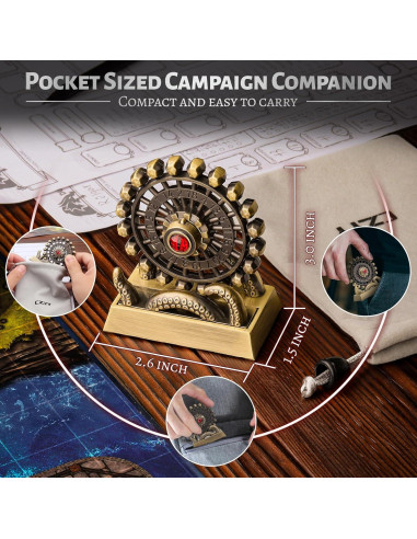 Dado Giratorio D20 CZYY Bronce - Accesorio D&D y RPG