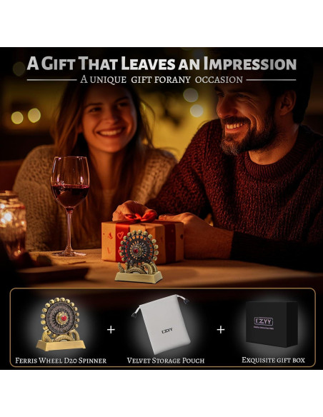 Dado Giratorio D20 CZYY Bronce - Accesorio D&D y RPG Dado Giratorio D20 CZYY Bronce - Accesorio D&D y RPG