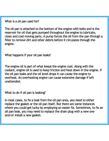Bandeja de Aceite de Transmisión Automática AngyMeck 265-823