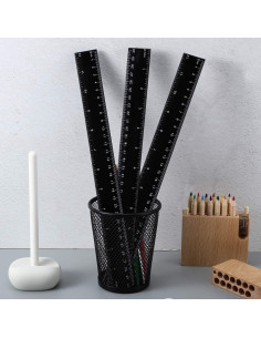 Paquete de 50 reglas de plástico negro EBOOT 30 cm estándar 2