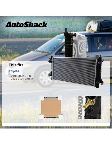 Radiador Auto Shack para Toyota C-HR 2018-2022 y Corolla 1.8L 2.0L