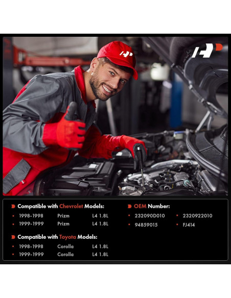 Conjunto Inyectores de Combustible A-Premium para Toyota Corolla y Chevrolet Prizm 1.8L