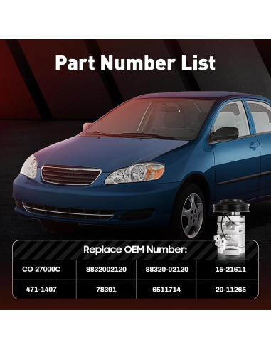 Compresor de Aire Acondicionado Ynomdusa CO 27000C para Toyota