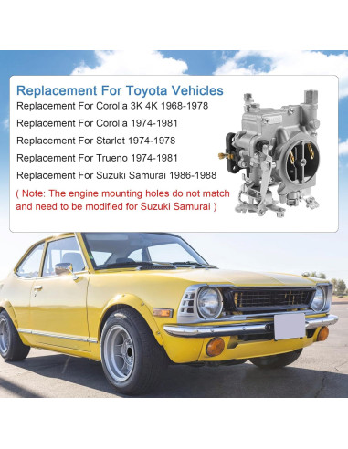 Carburador RUIANOMG para Toyota Corolla 1968-1981 y Suzuki Samurai