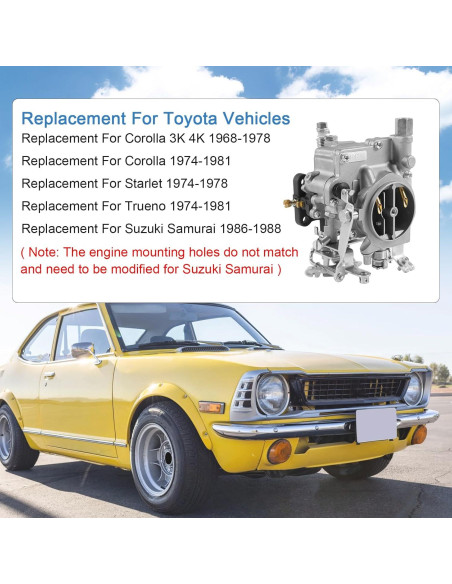 Carburador RUIANOMG para Toyota Corolla 1968-1981 y Suzuki Samurai