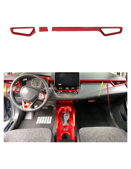 Accesorios Toyota Corolla 2020-2025 ABS Rojo 3PCS Set