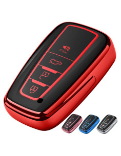 Funda de Llave Tukellen TPU Rojo para Toyota 2020-2024