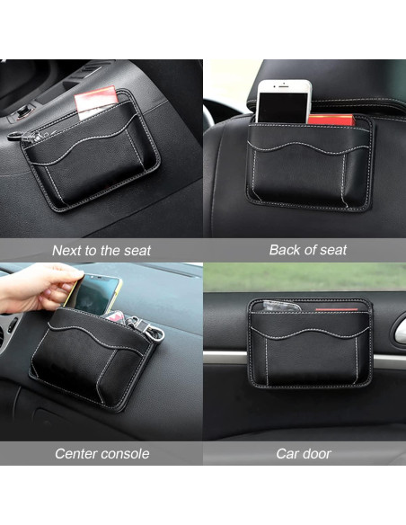 Organizador de Asiento de Coche Osilly en Cuero PU Negro