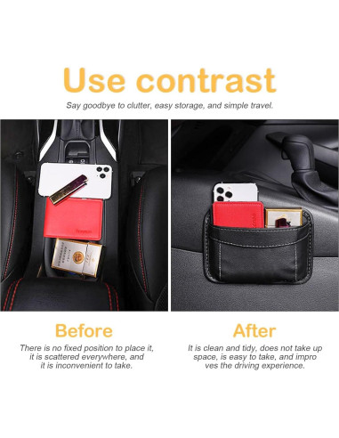 Organizador de Asiento de Coche Osilly en Cuero PU Negro