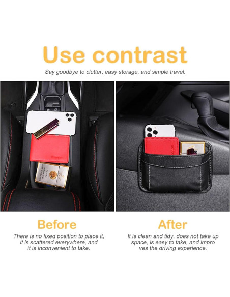 Organizador de Asiento de Coche Osilly en Cuero PU Negro